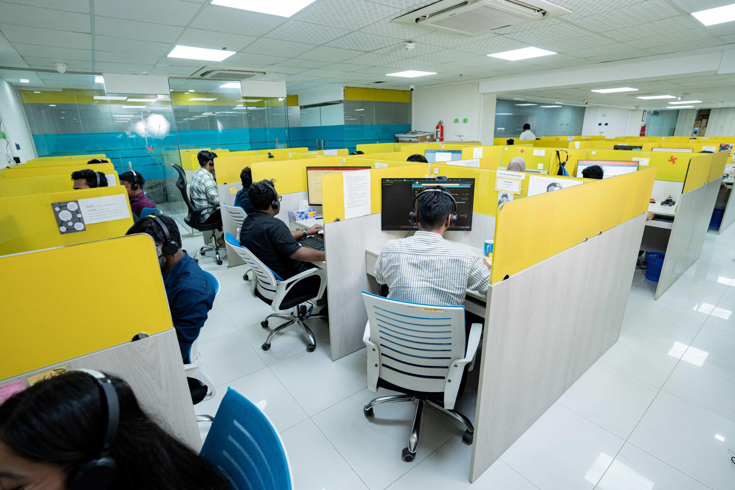 Developer working on multiple screens